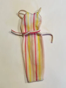 Vintage Barbie Puppenkleid Best Buy Fashion #1354 gestreiftes Kleid Mattel Spielzeug BIN20 - Bild 1 von 10