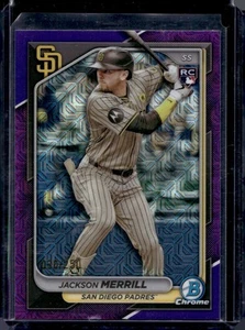 2024 Bowman Chrome #27 Jackson Merrill Purple Mojo Refractors #/250 - Picture 1 of 2