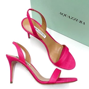 Aquazzura SO NUDE Sandals Slingback Fuchsia Pink Stiletto Heels Sz 39 / 9 - Picture 1 of 10