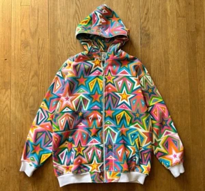 Y2K Creating Limitless Heights Hoodie 2XL Pinl Full Zip Star Pattern Rare✅ - Picture 1 of 4