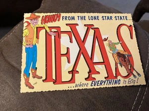 Postkarte TX Howdy aus dem Lone Star State Texas, wo alles groß ist - Bild 1 von 2