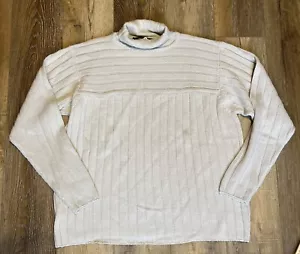 Neu mit Etikett Bachrach gerippter Rollkragenpullover aus Wolle für Herren cremefarben Gr. XL Preppy Fisherman - Bild 1 von 6