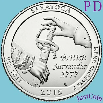 2015 P&D SET SARATOGA SPRINGS (NY) NATIONAL HISTORIC PARK QUARTERS UNCIRCULATED - Image 1 of 3