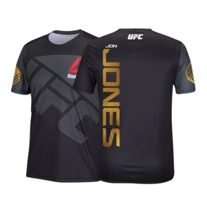 Jon Jones Reebok UFC Men's Black FIght Kit Champion Walkout Jersey AI4081 - Picture 1 of 3