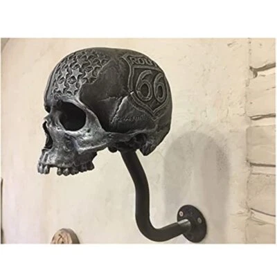 YFZCLYZAXET Support mural pour casque de moto Motif tête de mort