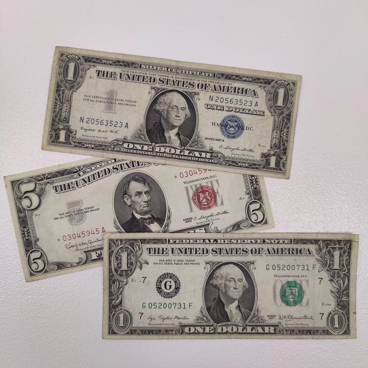 Circulated $5 1957 US Small Size Paper Money Notes for sale | eBay