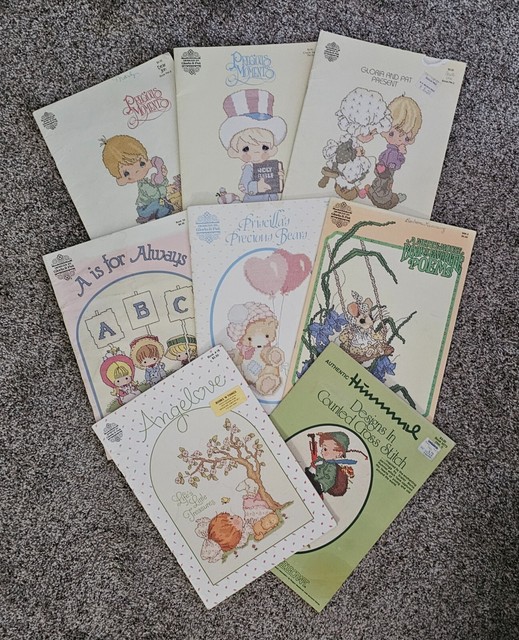 VINTAGE Cross Stitch Books -Mixed Lot of 7 Nursery Rhymes Baby Themed  Leaflets