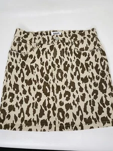 Kenzie Jeans Vintage Luxe Animal Print Denim High Waist Skirt Sz 2/26” Brown - Picture 1 of 10