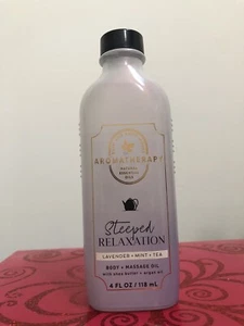 Bath & Body Works Aromatherapie LAVENDEL MINZTEE ENTSPANNEN Massageöl 4 Unzen SELTEN - Bild 1 von 2