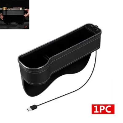 1× Car SUV Seat Gap Organizer Storage Cup Holder & LED Light For Seat Right Side - Image 1 of 4