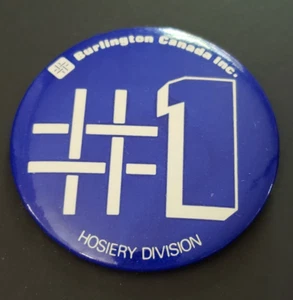#1 División de Medias - Burlington Canadá - Botón Pinback de 3 pulgadas - De colección - Imagen 1 de 2