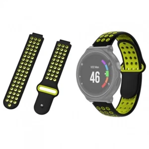 Bracelet Montre Pour Garmin 220 230 235 630 620 735XT Silicone Noir Ama - Photo 1 sur 1