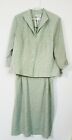 New Womens Lady Dorby 2Pc Jacket Skirt Suit Sage Green 18W Vintage Shoulder Pads