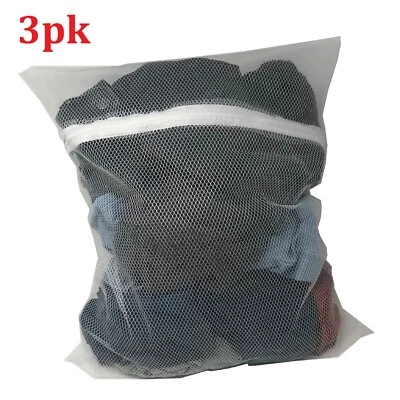 3 Прачечная сумка на молнии стирки сетки Net нижнее белье бюстгальтер одежды носки 50 x 60 см большой - Изображение 1 из 4