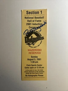 MLB National Baseball Hall of Fame Mazeroski Family Reservation Ticket - Picture 1 of 2