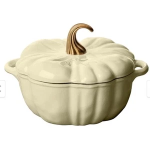 Horno holandés Smith & Clark Iron Works esmalte de 4 cuartos de galón calabaza - crema. R7 - Imagen 1 de 4