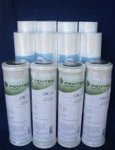 4 PENTEK CBC-10 0.5 Micron Water Filter Cartridge & 8 x 1 Mic Sediment Filters - Picture 1 of 2