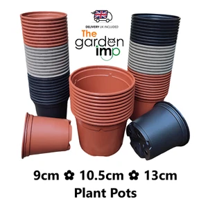 Plastic Plant Pots Full 9cm 10.5cm 13cm Round Deep Seed Plug Nursery Flower Pot - Picture 1 of 28
