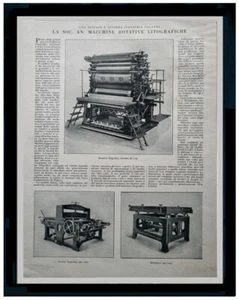 lito da rivista 1925 su nuova tecnologia di stampa macchina rotativa litografica - Picture 1 of 3