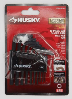 Husky 10-Piece SAE Short Arm Hex Key Set Preowned (1000 009 928) - Image 1 of 3