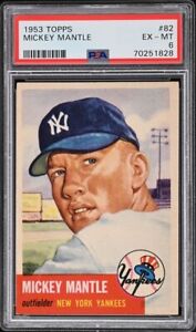1953 Topps Mickey Mantle HOF New York Yankees Baseball #81 PSA 6 Centered