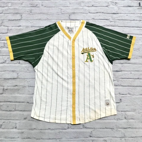 Vintage Oakland Athletics A's Reggie Jackson Pinstripe Baseball Jersey Mirage Cover