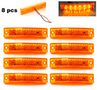 8 części 24V 6 LED Pomarańczowe kierunkowskazy boczne Światła Lampy Ciężarówka Przyczepa Autobus Przyczepa kempingowa
