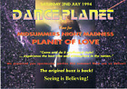DANCE PLANET Rave Flyer A4 2/7/94 Cornwall Coliseum St Austell Carl Cox Producer