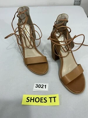 Sandalias para mujer Windsor Smith 25951 Tegan 8 cuero marrón con tiras punta abierta tacón Foto 1 de 4