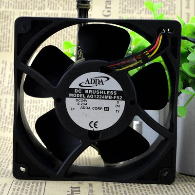 ADDA AQ1224MB-F52  24V 0.23A IP55 Waterproof 105CFM 3wire Case Cooling  Fan - Image 1 of 4