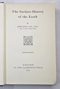The Surface-History of the Earth by J Joly 1930 Oxford Clarendon hardback - Picture 1 of 11