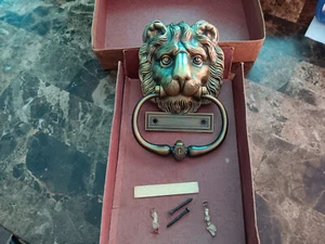 Vintage Lions International Messing Löwenkopf Türklopfer 7,5" Hergestellt in den USA NEU - Bild 1 von 15