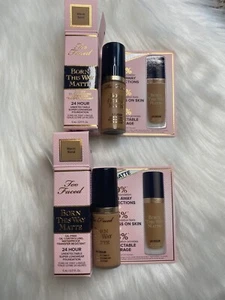 Lot 2 Too Faced Born This Way WARM SAND 24HR Matte Foundation TRAVEL SIZE .17oz - Picture 1 of 3
