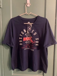 Woman’s Boston Red Sox T-Shirt Size Large Navy Blue New - Picture 1 of 3