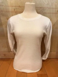 WOMENS THERMAL LONG SLEEVE SHIRT WHITE BASE LAYER UNDERSHIRT COTTON BLEND S-3XL - Picture 1 of 5