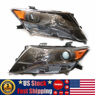 Pair Halogen Headlights Black Headlamps Fits 2009 2010 2011-2016 Toyota Venza Foto 1 de 4