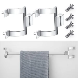 Set 2 Pezzi Staffe Porta Asciugamani Cromate Maniglie Porta Doccia 2" Fori Vite Bagno... - Foto 1 di 6