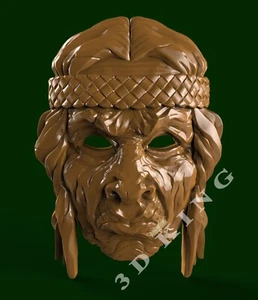 3D STL Modell NATIVE MAN MASK für CNC 3D Router 3D Drucker Schnitzen Aspire Artcam - Bild 1 von 1