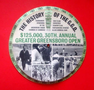 vtg - GREATER GREENSBORO OPEN - 1967 GGO - 30 Year History Dial - Sam Snead - Picture 1 of 2