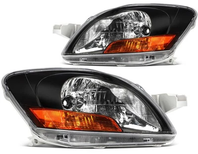 Pair Headlights Assembly For 2007-2011 Toyota Yaris 1.5L Sedan 4-Door Black Lamp Foto 1 de 4