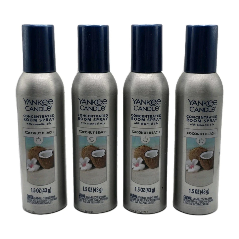 Yankee Candle Coconut Beach Concentrated Room Spray X3