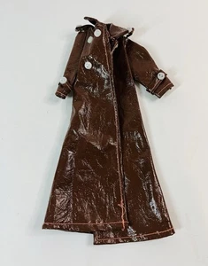 Vintage Barbie 60er Jahre braun Vinyl Mantel Jacke Full Length Coat - Bild 1 von 9