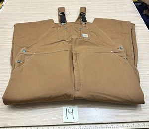 Carhartt Herren Duck Bib Latzhose R02-BRN Größe 50x28 gesteppt Arbeit Outdoor - Bild 1 von 8