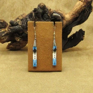 Stunning Southwestern Style Handcrafted Seed Bead Dangle Earrings - Picture 1 of 4