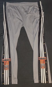 Vintage ADIDAS ADIBREAK Mens Popper Pants F186 / XL Sport Button Trousers Grey - Picture 1 of 13
