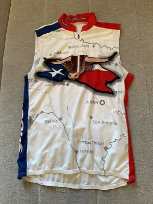 Camiseta deportiva de ciclismo SUGOI unisex roja blanca azul Don’t Mess with Texas Map talla S Foto 1 de 4