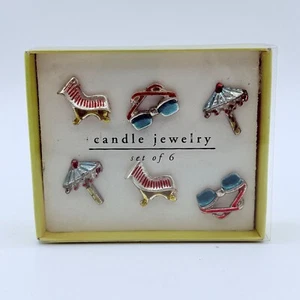 Set Of 6 Pier 1 Imports Candle Jewelry With Beach Theme New - Picture 1 of 2