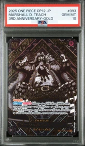 PSA 10 Teach OP09-093 3rd Anniversary Special Card Gold Parallel One Piece Card - Picture 1 of 2
