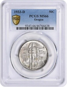 Oregon Commemorative Silver Half Dollar 1933-D MS66 PCGS - Picture 1 of 4