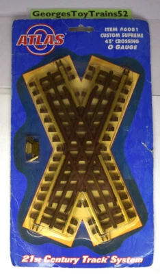 ATLAS O 3-RAIL 21ST CENTURY TRACK SYSTEM CUSTOM SUPEREME 45° CROSSING 6081 MINT - Image 1 of 3